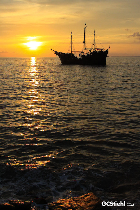 Sunset Pirate Ship